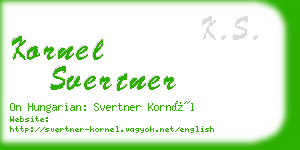 kornel svertner business card